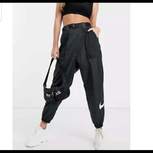 Nike | Pants u0026 Jumpsuits | Medium Nike Womens Track Pants W Belt Loose Fit  | Poshmark
